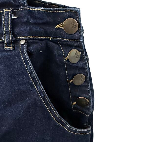 Hell Bunny Women's Bib Overalls Jeans Small Blue Stretch - Picture 10 of 16